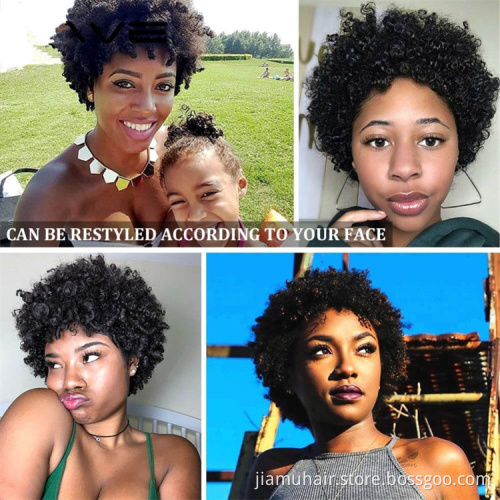 Synthetic Kinky Curly Wigs For Women Natural Black Short Afro Hair Female Cosplay Wigs Wholesale